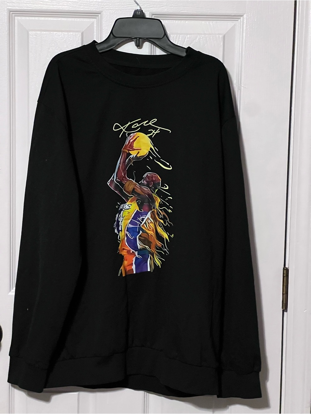 Kobe Bryant 24 Lakers Basketball Graphic Black Sweatshirt Size Large